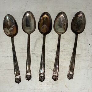 IS Eternally Yours Set of 5 Serving Spoons 1847 Rogers Silverplate Flatware